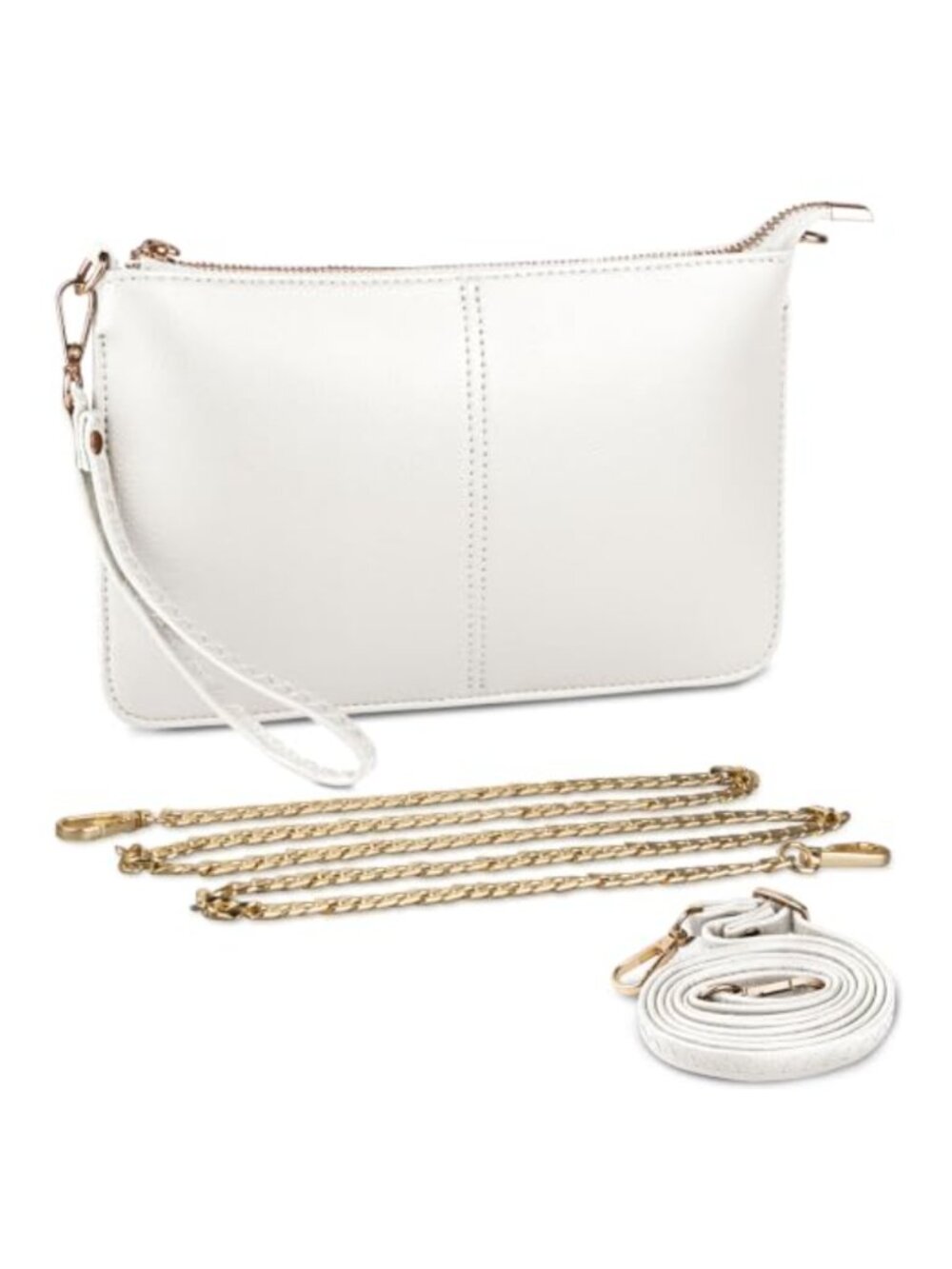 PU Leather Crossbody Wristlet Clutch with Detachable Strap Wallet Evening Bag